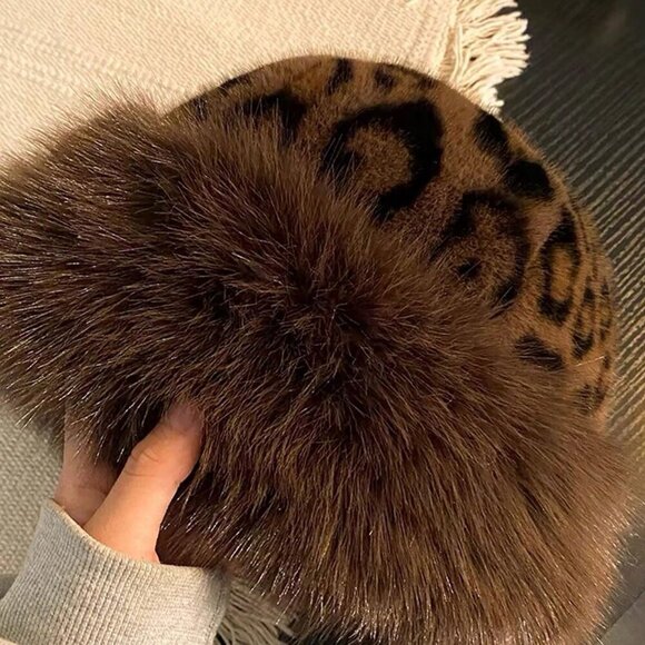 Multicolor Casual Women\'s Thick Warm Leopard Hat main image 2
